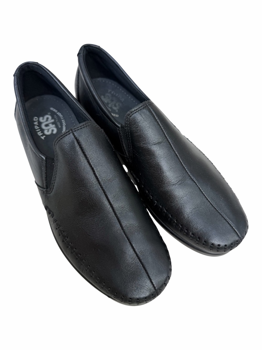 SAS Tripad Comfort Black Leather Slip On Loafers 6.5M